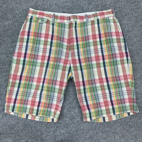 Polo Ralph Lauren Sportswear Shorts Mens 36 Colorful Plaid Cotton Flat Front - Picture 2 of 14